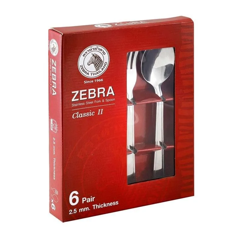ZEBRA Classic II 6 Çift Kaşık Çatal Seti - görsel 1