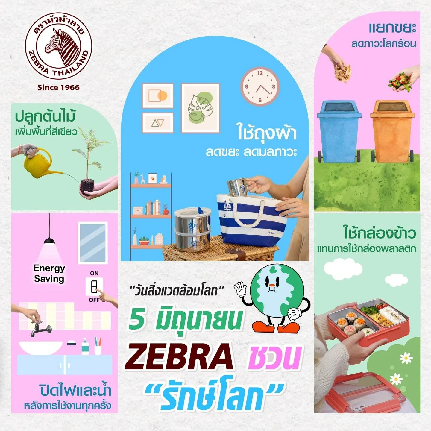 ZEBRA Yiyecek Saklama Seti – 12x2 cm Saklama Kabı, Kupa ve Çanta - Deniz Mavisi - görsel 1