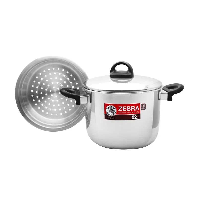 ZEBRA 22 cm Buharlı Pişiricili Tencere - görsel 1