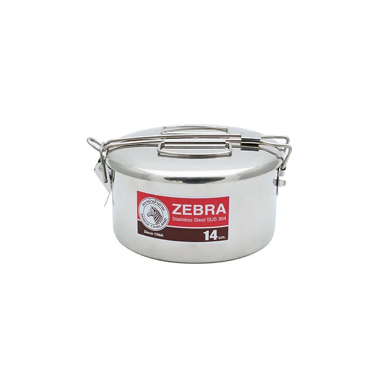 ZEBRA Paslanmaz Çelik Yuvarlak Yemek Kutusu (İç Tepsili)